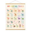 BAEMEFLE My Coping Tools A to Z Kids Poster with Wooden Hanger