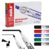 Baile Dry Erase Markers,Low Odor Ink, Black,Chisel Tip,5 Count - Whiteboard, Chisel Tip,Reusable Ink (4-Colors)