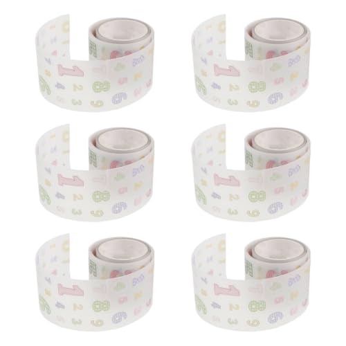 Balacoo 6 Rolls Decorative Washi Tape Stickers for Journaling and Scrapbooking, Repositionable Adhesive Paper Tape with Cute Printed Gradient Designs and Unique Cut Shapes for Notebooks