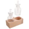 balacoo Lab Dropper Bottles with Wooden Base, Thick Glass