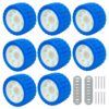 BALAVA Boat Wobble Roller 5"x3", Boat Trailer Roller Marine Ribbed Wobble Roller Boat Trailer Wobble Roller Assembly with Washers and pins for Boat Yacht Trailer (Blue,8 Pack)