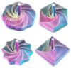 Balkwan 4PCS 3D Printed Expanded Fidget Star with Handles,Expandable Fractal Spiral Sensory Toy, Whirling Hexagon Desk Fidget for Stress Relief Desk Toy for Anxiety, Office Gifts