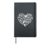 Ballet Dancer Dance Girl Ballerina Heart Word Cloud Jeté Hardcover Journal, Black