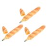 Ballpoint Pen Novelty Writing Pen Bread Shaped Orange 3pcs Plastic