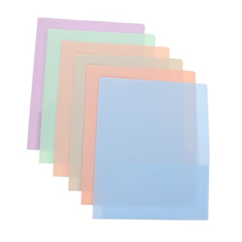 Baluue 6pcs Heavy Duty Plastic Office File Folder with Double Pocket Design, Writable Label Area, and Tear Resistant Pp Material, for Letter Size Documents and Client Random Color