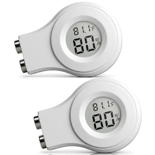 BamiriX 2PCS Magnetic 360° Placement Temperature and Humidity Monitor for Jumping Spider Enclosure Accessories Digital Thermometer Hygrometer for Reptile Tank, Terrarium, Gecko, Bearded Dragon