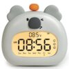 BANDIANCY Koala Alarm Clock with Night Light for Kids, Dimmable Digital Clock, 3 Alarms, Snooze, USB-C Rechargeable, Temperature Display, Cute Bedroom Decor & Mindfulness Gift for Boys, Girls, Teens