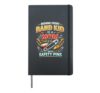 Band Mom Behind Every Band Kid Is A Mom With Safety Pins Hardcover Journal, Black