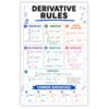 banner4you Derivative Rules Math Poster, Calculus Formula Reference Chart, Differentiation Rules & Common Derivatives Classroom Decor for High School, AP Calculus & College, Laminated 11x17 Inch
