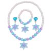 BAOBAOJOY 5PCS Snowflake Princess Jewelry Set for Girls, Princess Jewelry for Little Girls, Stretch Necklace, BraceletsRings and Clip on Earrings, Perfect for Dress Up, Birthday Party & Pretend Play