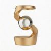 Baoblaze Desktop ning Ornament Rotator with, Array, Gold + Silver Bead, Desktop Suspension Gyroscope, Decompression Toy, Aluminum Alloy, Gold Frame with Silver Bead