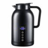 Baoblaze Portable Heating Container Electric Travel Kettle Water Boiler Car Mug With Anti Leak Body Stainless Steel Interior Suitable for road trips daily, 1300ML Glossy Black Car/Home Use 12V/24V