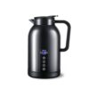 Baoblaze Portable Heating Container Electric Travel Kettle Water Boiler Car Mug With Anti Leak Body Stainless Steel Interior Suitable for road trips daily, 1300ML Glossy Black Car Use 12V/24V + Base