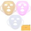 Baoton 3Pack 3D Moisturizing Face Mask for Prevent Evaporation, Reusable Silicone Thin and Thick Facial Mask Wrapped Cover Sheet Mask Patch Film for DIY Spa Skincare