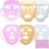 Baoton 6Pack 3D Moisturizing Face Mask for Prevent Evaporation, Reusable Silicone Thin and Thick Facial Mask Wrapped Cover Sheet Mask Patch Film for DIY Spa Skincare