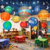 Baquler 32 Pcs Space Classroom Ceiling Decorations for Back to School