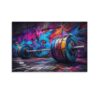 Barbell Workout Motivation Poster Urban Fitness Canvas Wall Art