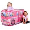 Barbie Coastal Cowgirl Camper Pop-Up Play Tent for Kids – Indoor Playhouse with Roll-Up Door & Roof Openings – Easy Setup, Folds Flat for Storage – Safe for Toddlers & Kids Ages 3+