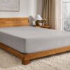 Bare Home Flannel Fitted Bottom Sheet 100% Cotton (Twin, Light Grey)