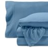 Bare Home Super Soft Fleece Sheet Set - Twin Size - Extra Plush Polar Fleece, No-Pilling Bed Sheets - All Season Cozy Warmth (Twin, Coronet Blue)