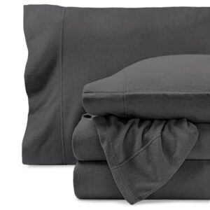 Bare Home Super Soft Fleece Sheet Set (Twin XL, Grey)