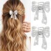 BARTOSI Bow Claw Clips Rhinestone Hair Clip Sparkly Hair Accessories Women