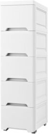 Bathroom Clip Organizer Drawer Storage Cabinet Plastic Kitchen Shelf Cracks Cabinet with 5 Drawers Tall Bathroom Cabinet, Storage Cabinet Cabinet, B
