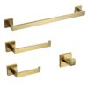 Bathroom Shelf Gold BrushedAccessories Hardware Set Towel Bar Rail Toilet Paper Holder (Color : Bath Towel Rack) (4 Pieces Kit.)