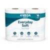 Bath Tissue 2 Ply Toilet Paper, 4 Mega Rolls, 320 Sheets per Roll