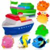 Bath Toys for Kids Ages 1-3 - Christmas Stocking Stuffers - Birthday Gifts for 1 2 3 Year Old Boys Girls Mold Free Bath Toy - Toddler Pool Bathtub Water Table Toys for Babies 6-12 Months Toy Boats