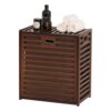 Baveke Tilt Out Laundry Hamper with Shelf- Bamboo Laundry Basket, Brown