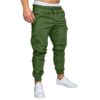 bawilom Men's Cargo Jogger Pants Drawstring Waist with Side Pockets Green