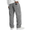 bawilom Men's Corduroy Cargo Pants Elastic Waist with Pockets Gray