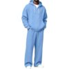 bawilom Men's Sweatsuits Full Zip Hoodie And Wide Leg Pants Set