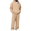 bawilom Men's Sweatsuits Full Zip Hoodie And Wide Leg Pants Set