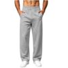 bawilom Men's Workout Sweatpants with Elastic Waist Side Pockets Gray