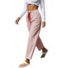 bawilom Women's Striped Pants Drawstring Waist Straight Leg Pockets Red