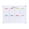 Baxnore Clear Acrylic Weekly Planner with Magnets Color Label Refrigerator Dry Erase Board for Home Office Kitchen Scheduling Work Planning Organizer Memo Board