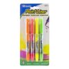 BAZIC Pen Style Liquid Highlighters with Cushion Grip, 3 Per Pack (2317-24P)