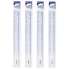 BAZIC Products 12 in Clear Plastic Ruler, Inch & Metric (30 cm), 4-Pack