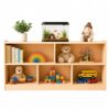 bbgroundgrm Kids Bookshelf and Toy Storage Organizer, Pine Wood Shelf with 5 Open Cubbies, Montessori Bookshelf and Storage Shelves for Children's Room, Nursery, Playroom, Classroom, Natural Wood