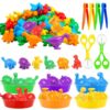 Bbiamsleep Counting Dinosaurs Set, 85 Pcs Color Sorting Dinosaurs Counters