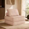 Bbudin Folding Sofa Bed, Convertible Chair with Pillow Foldable with Back Support, Portable Fold Out Chair Bed Comfy Floor Sofa Lounge for Living Room Bedroom, Navy, Single