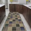 BCLLYK Modern Kitchen Non-Slip Door Mat Square Design Long Mat with Stain Resistant Rubber Backing (Size: 0.8×1.6m) (0.6×3m)