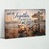 Beach Canvas Wall Art, Personalized Custom Family Friend Name in Painting Pictures for Room Decor,Coastal Motivational Quotes Anniversary Poster Print for Beach Lover Artwork Unframed 8"x10"