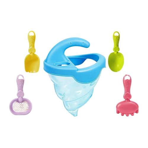 Beach Toy Set with Shell Funnel, 5 Piece Sand Play Set with Digging, Pouring, and Straining Tools for Shore Days and Poolside Use Shell Funnel Beach Digging Tools Sandcastle Builder Shore Water Table