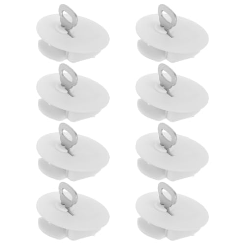 Beatifufu 8pcs Reusable White Plastic Piggy Bank Plug with Keyed Lock, Round Money Box Stopper for Secure Coin Storage, Easy Access and Stable Saving Box Cover for Home or Office Use