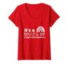 Beautiful day to Support Public Education Teacher Red for Ed V-Neck T-Shirt