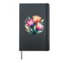 Beautiful Tulips Pink Yellow Botanical Gardening Hardcover Journal, Black