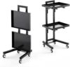 Beauty Salo Trolley Cart O Wheels, 3-Tier Metal Rollig Cart, Stailess Steel Salo Storage City With Wheels Trolley Tray Storage Cart Kitche Storage Trolley, Nero